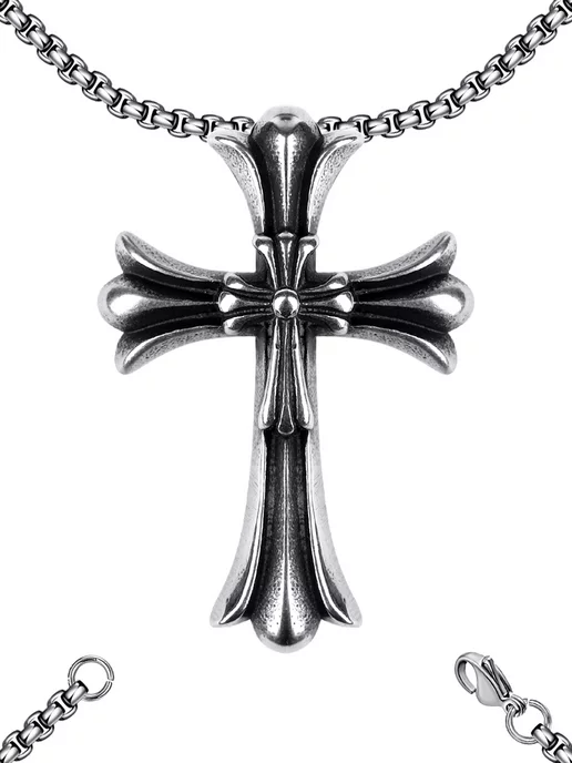 Adeptum Цепочка с крестиком в стиле Chrome Hearts