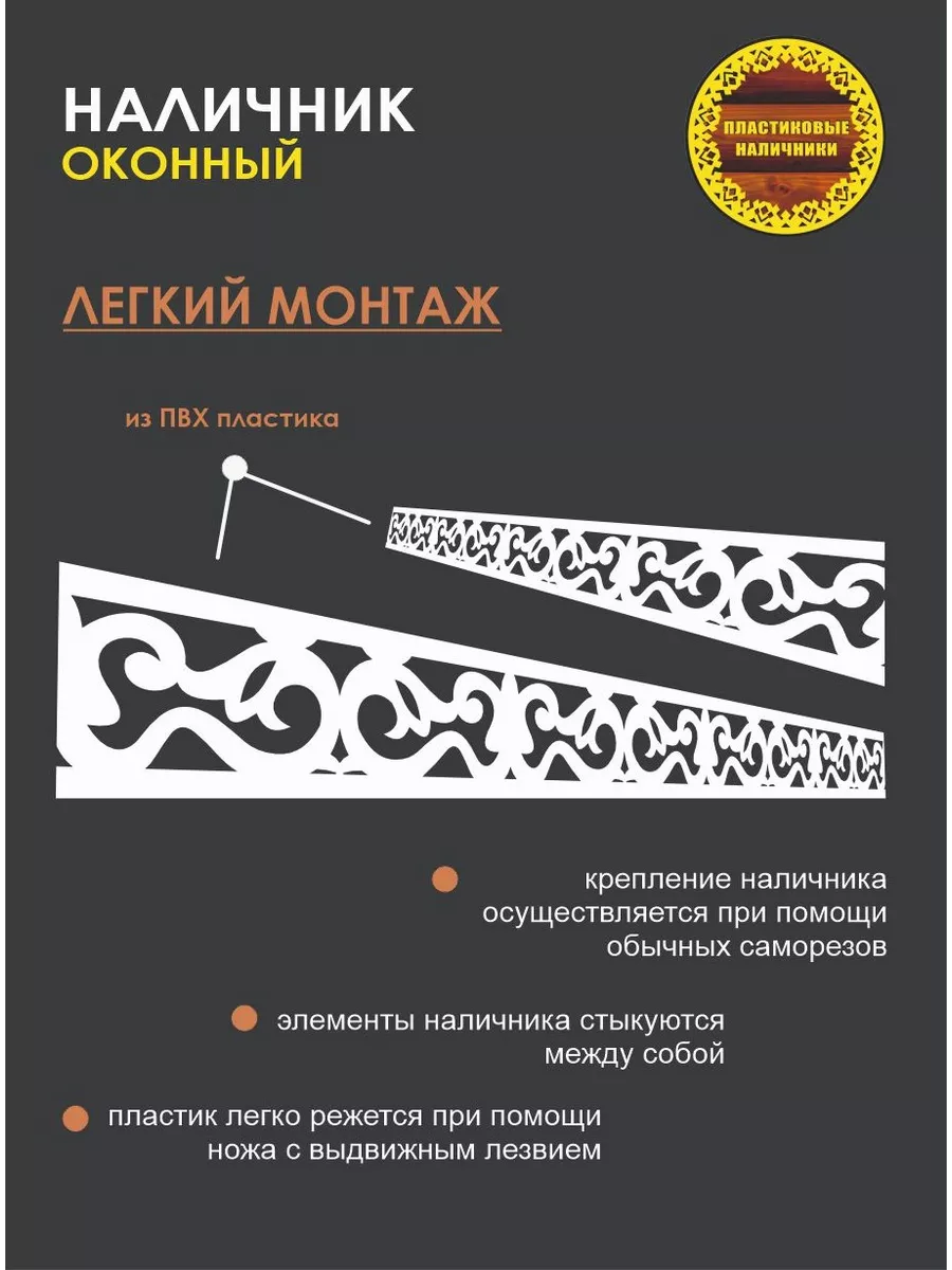 Купить Резной наличник из пластика ПВХ Узор №11 - в Новосибирске за руб