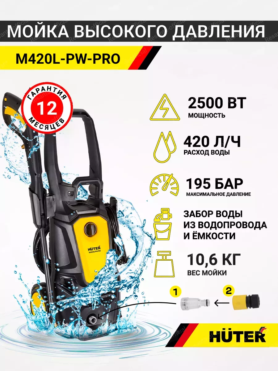 Мойка высокого давления автомойка HUTER M420L-PW-PRO Huter 208762935 купить  в интернет-магазине Wildberries