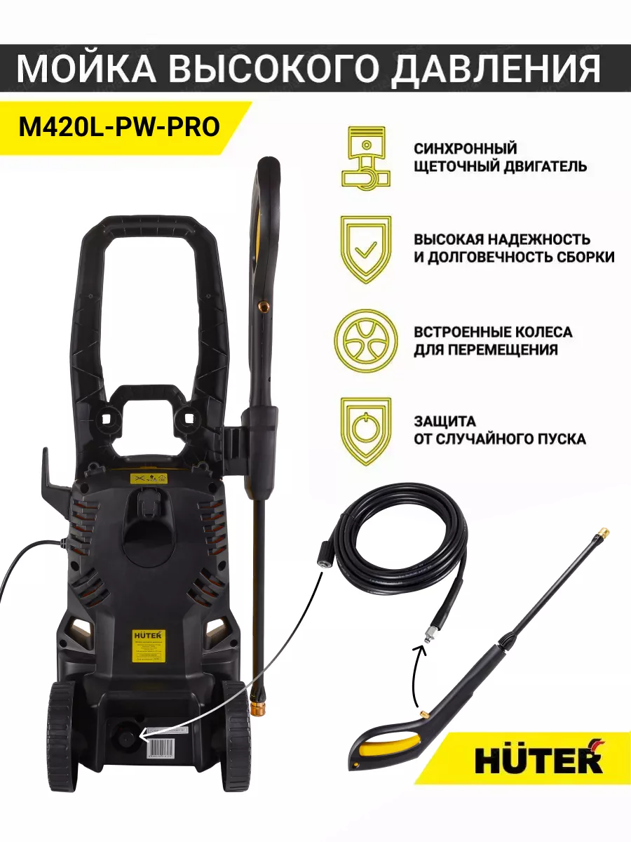 Мойка высокого давления автомойка HUTER M420L-PW-PRO Huter 208762935 купить  в интернет-магазине Wildberries