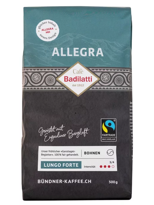 Cafe Badilatti ALLEGRA MH швейцарский премиальный кофе в зернах, 500 г, 500 г, фото 3