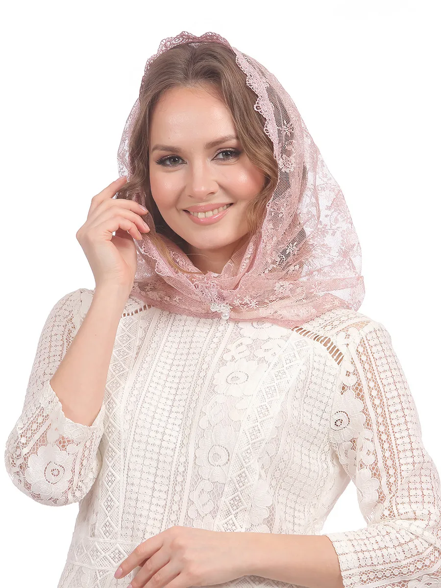 Капор в церковь,для храма,венчания,крестин,ниспадающий