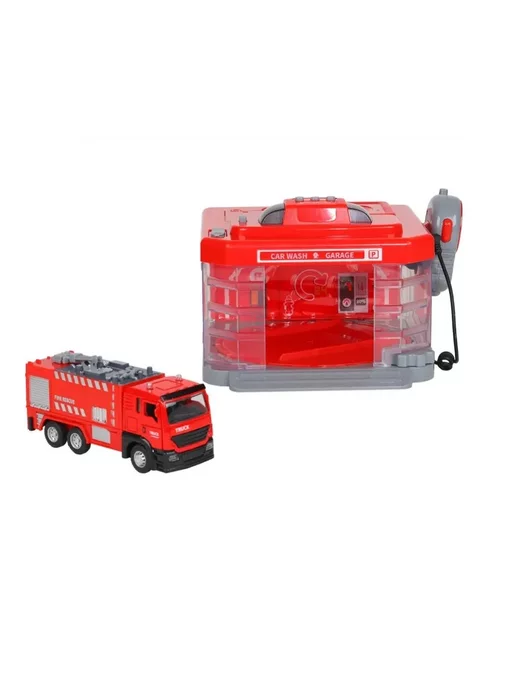 DKToys Игрушечная автомойка Пожарная парковка, красный, фото 2