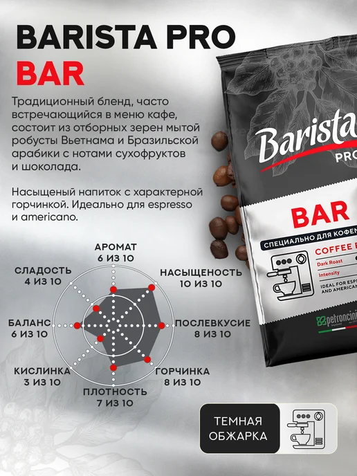 BARISTA Кофе в зернах Pro Bar 1 кг, 1 кг, фото 2
