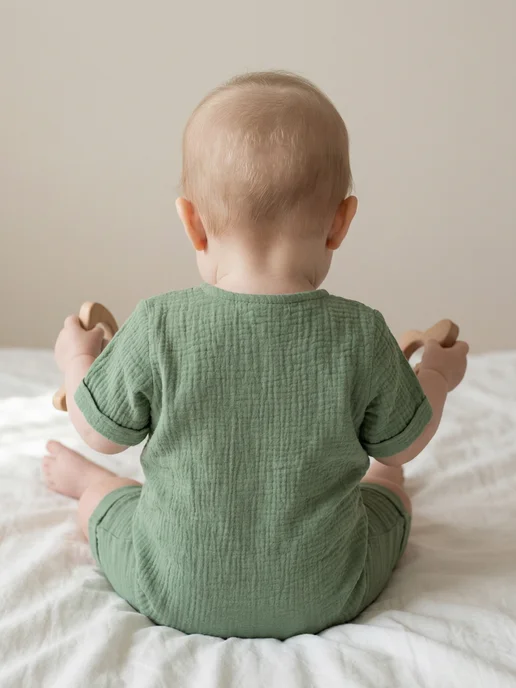 Kari baby Песочник для новорожденных муслиновый белый, белый, фото 3