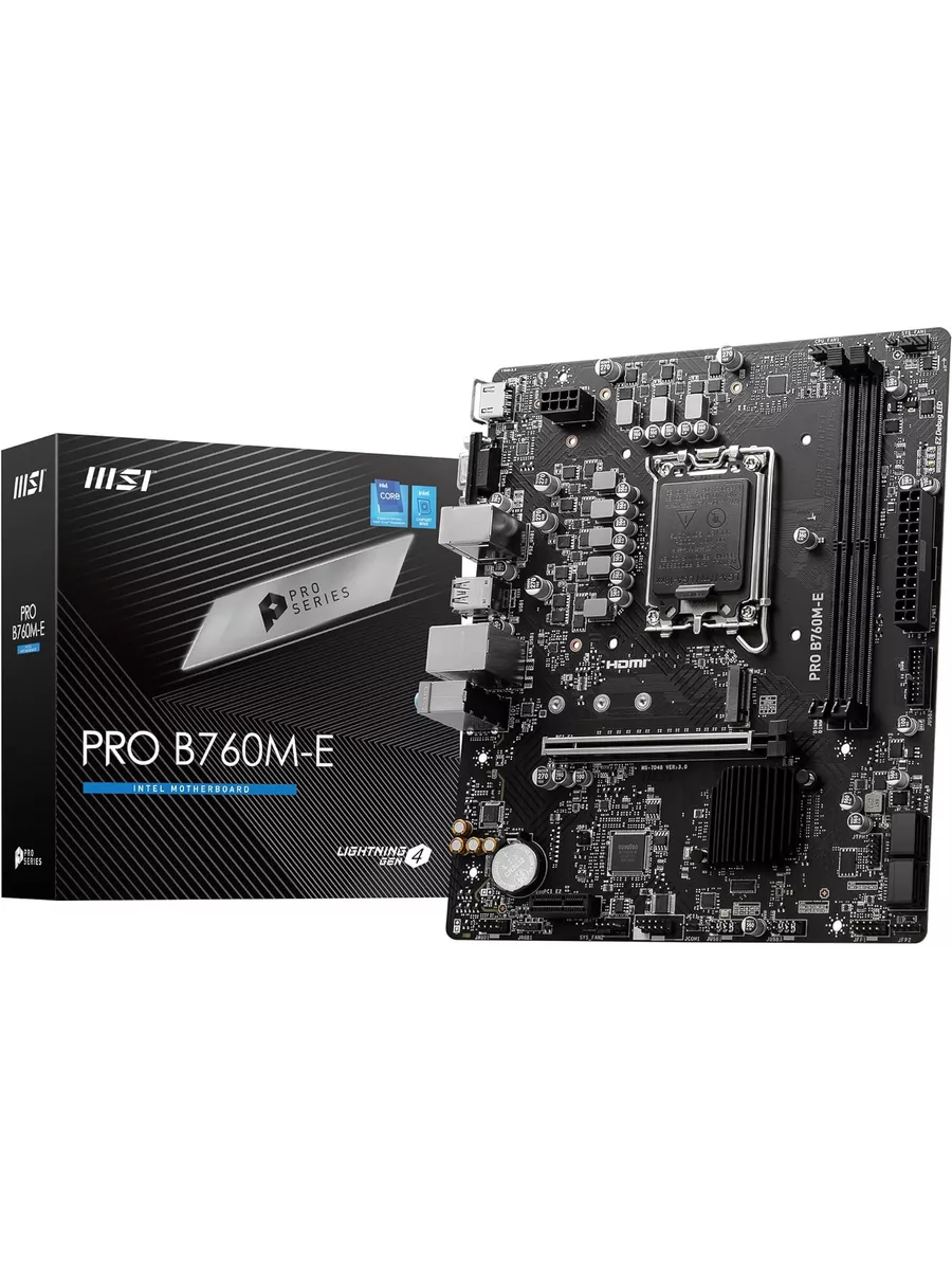 MSI Материнская плата PRO B760M-E, LGA1700 mATX