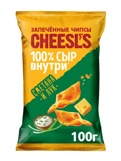 Cheesl`s Чипсы запечённые с сыром "Сметана и лук", 50 г х 16 шт, 100 г, 15 шт, фото 6