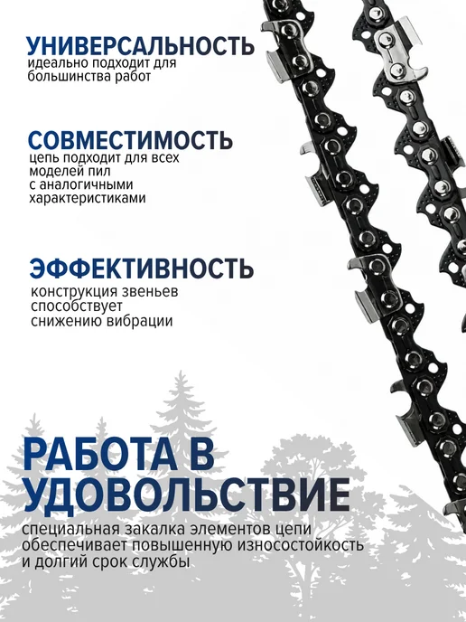 Eco Цепь для бензопилы 64 звена 0,325 1,5 мм, вариант, фото 4