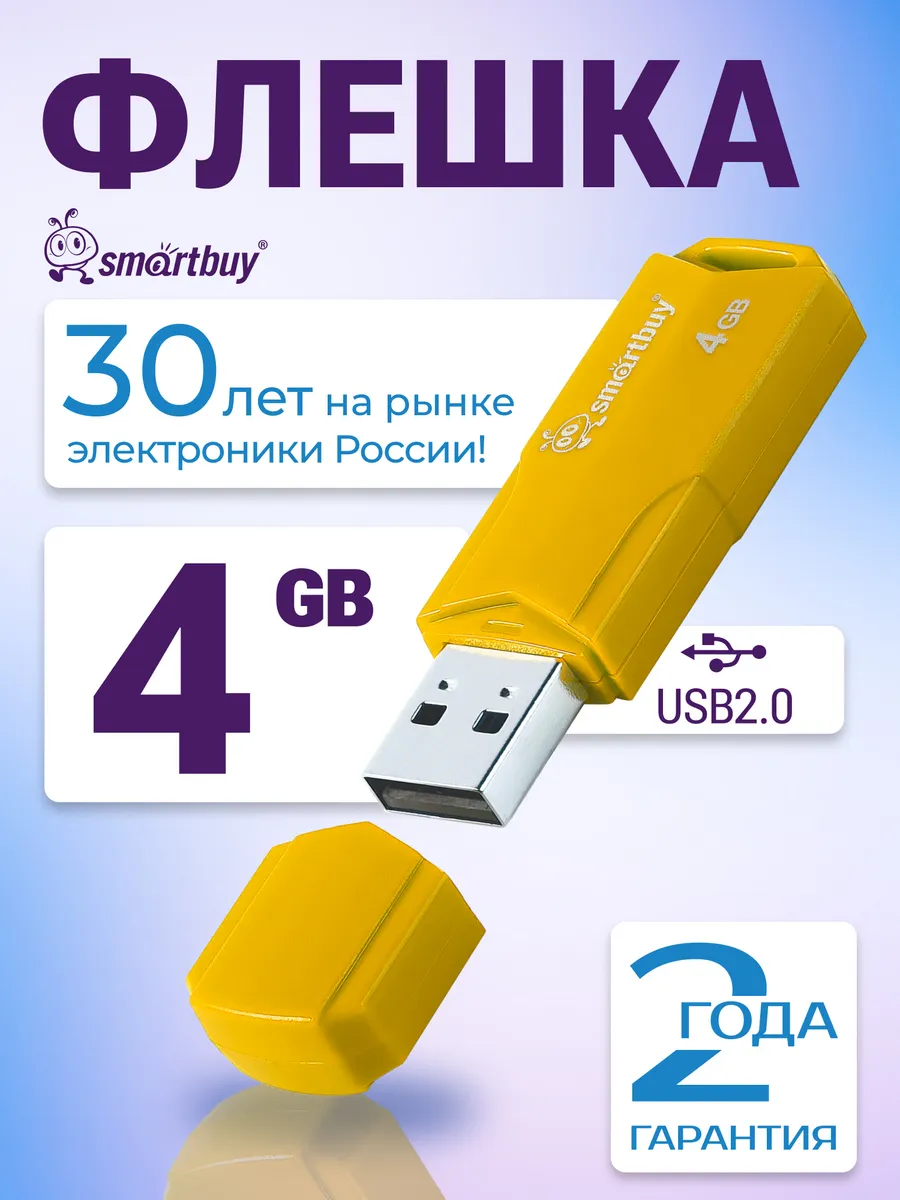 Флешка 4 Гб USB 2.0 CLUE