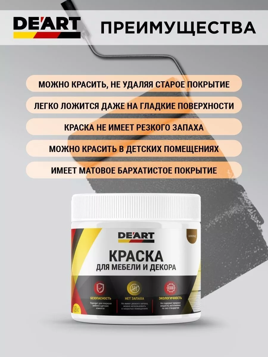 Краска для мебели и кухни, полуматовая графит фото 5