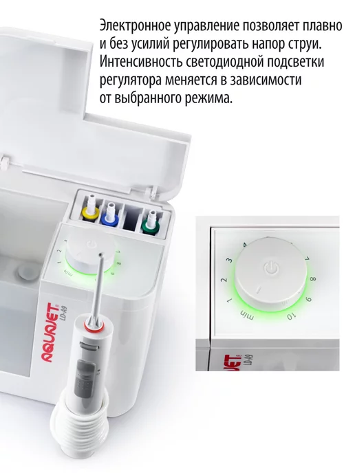 AQUAJET Ирригатор для зубов стационарный, белый, фото 5
