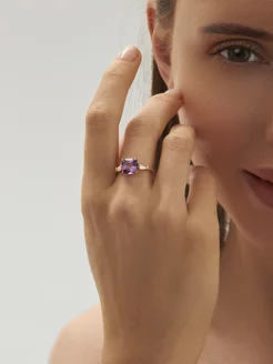 Серебряное кольцо с аметистом натуральным KRASNOE 211829232 купить за 2 719 ₽ в интернет‑магазине Wildberries