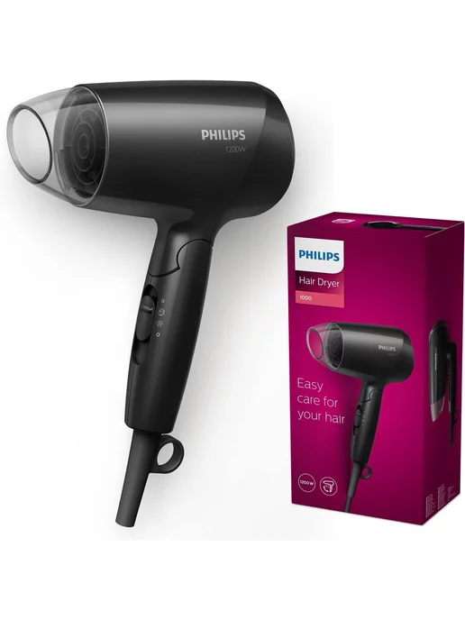 Philips Фен для волос BHC010 10, черный