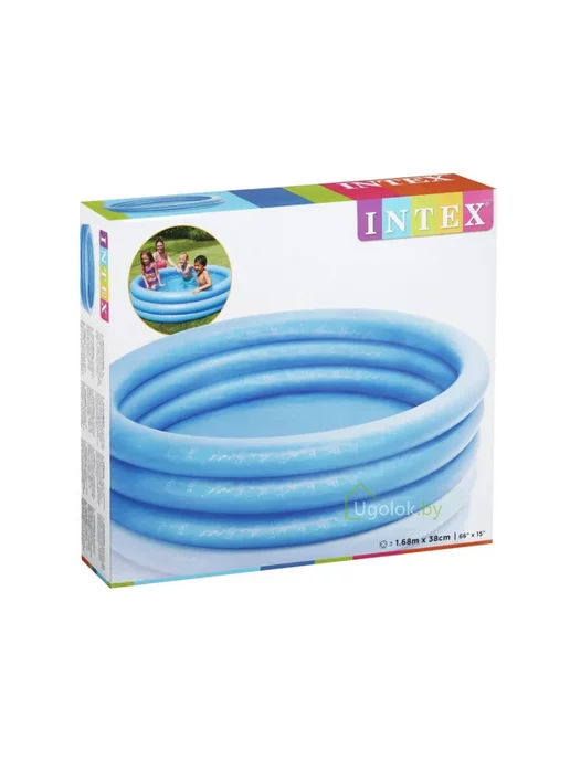 Intex 58446 Бассейн надувной Голубой кристалл для детей от 2 лет, голубой, фото 4