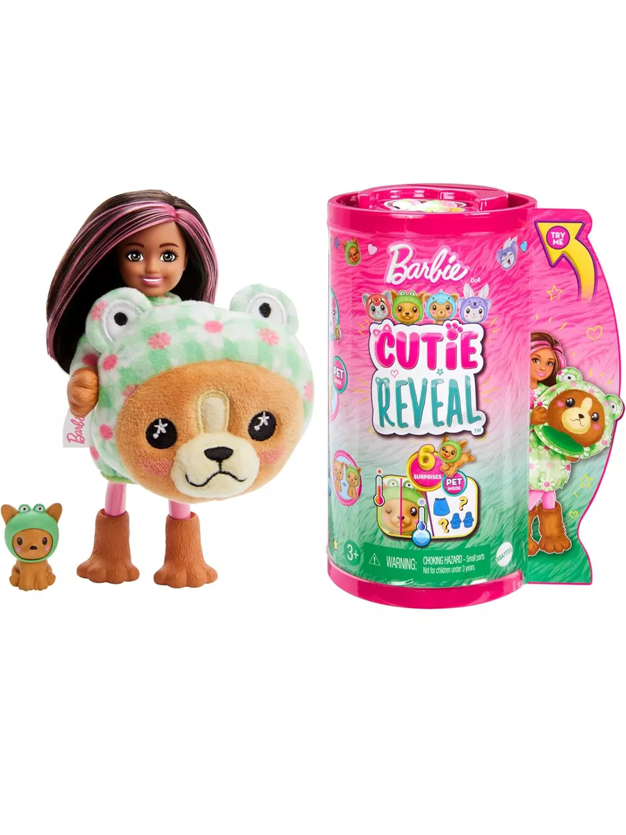 Кукла Барби Cutie Reveal Mini Собака-лягушка HRK29 челси Barbie 209231196  купить за 3 995 ₽ в интернет-магазине Wildberries