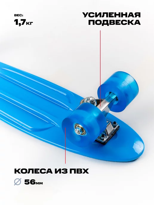 BLACK AQUA Пенниборд скейтборд детский, черный, фото 4