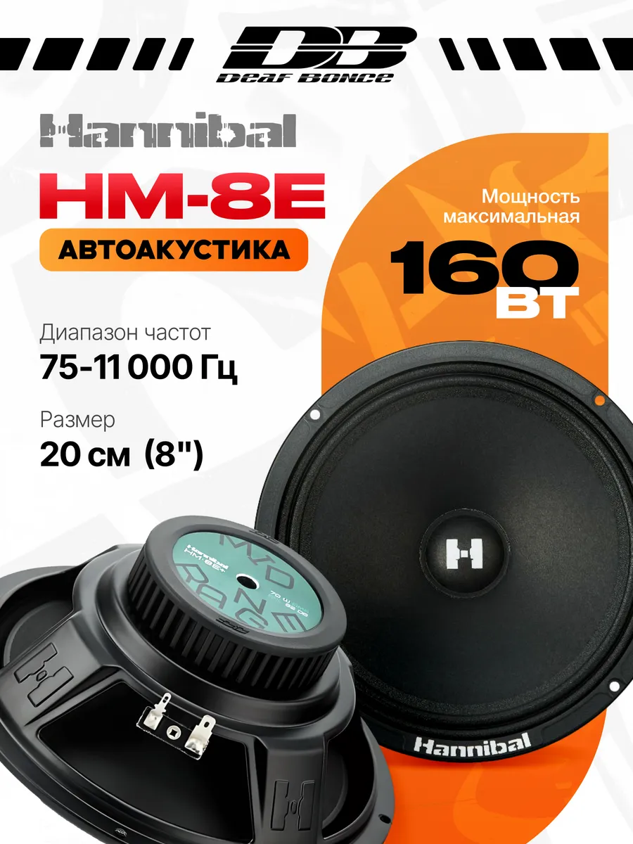 Колонки в машину 20 см Alphard Hannibal HM-8E