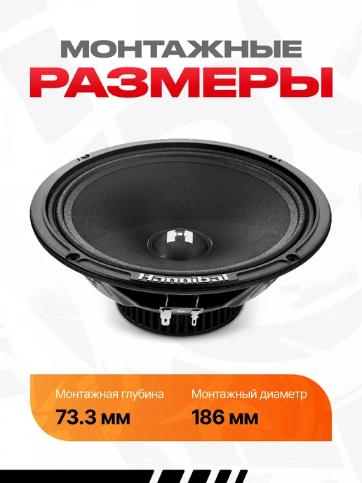 DEAF BONCE Колонки в машину 20 см Alphard Hannibal HM-8E, вариант, фото 7