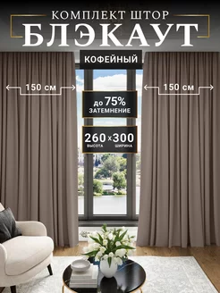 Шторы блэкаут комплект 300*260 (2 шт 150*260) PREMIUM FABRIC 209280920 купить за 1 597 ₽ в интернет-магазине Wildberries