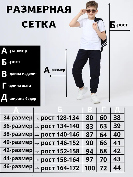 Iconicshop Брюки джоггеры школьные на резинке, синий, фото 2