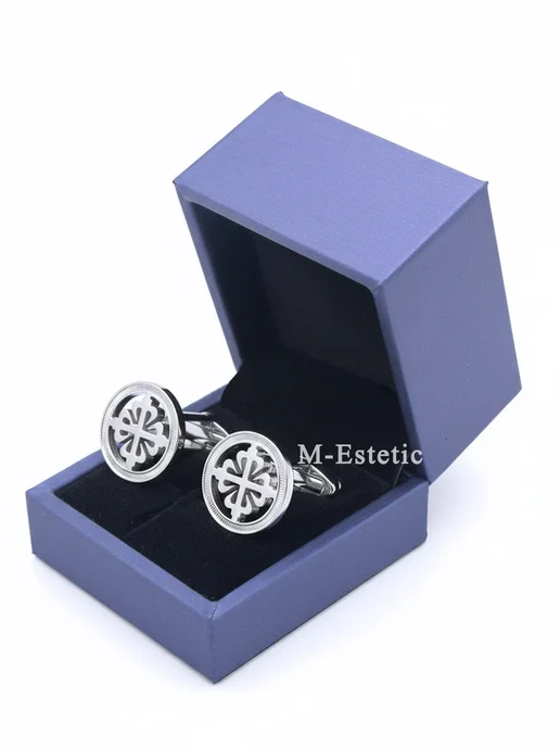 M-Estetic Запонки мужские на рубашку Patek, серый, фото 3