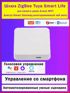 Умный шлюз Zigbee + Bluetooth с Алисой, Марусей Smart дом 18RUS 209353912 купить за 1 834 ₽ в интернет-магазине Wildberries