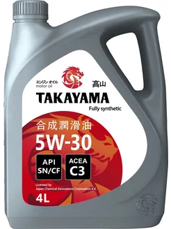 Моторное масло 5W-30 SN CF C3 4л TAKAYAMA 209455919 купить за 2 752 ₽ в интернет-магазине Wildberries