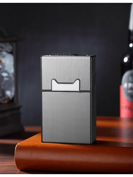 Nik Ascend портсигар с зажигалкой электронной usb, серый, фото 8