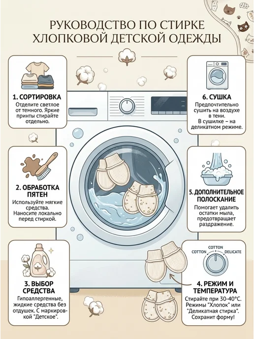 Кидсики Антицарапки для новорожденных 3 пары, белый, фото 3