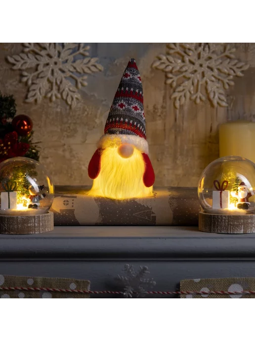 Luazon Lighting Гном светодиодный, фигура декоративная на батарейках, белый, фото 5