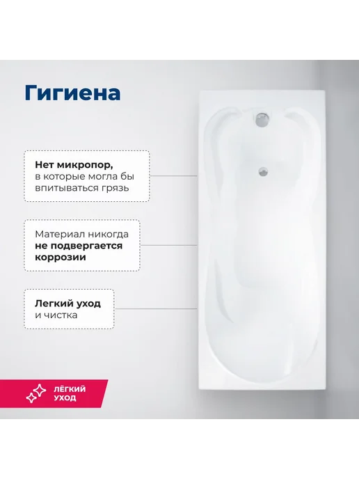 Aquanet Акриловая ванна Акванет Виванта 180x75 (с каркасом), 180x75, фото 4