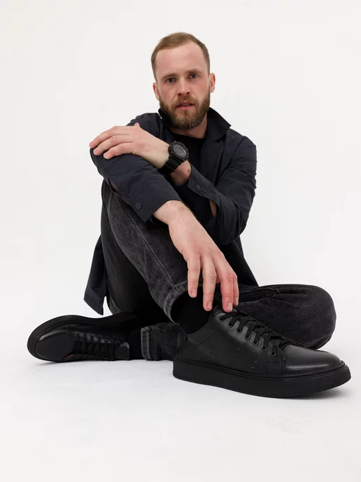 Beon Wear Полуботинки кожаные кеды демисезонные, черный, фото 7