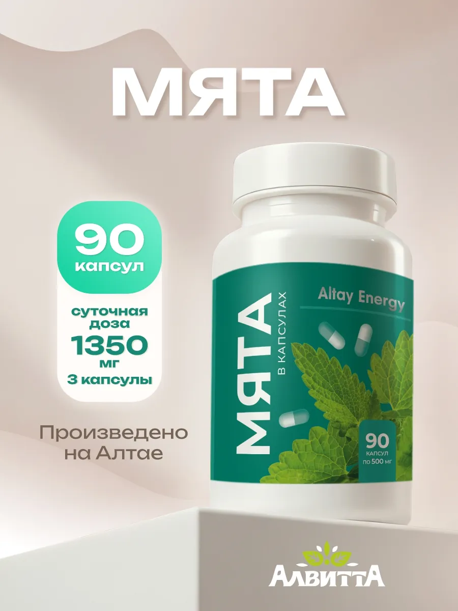Мята сушеная в капсулах 90шт