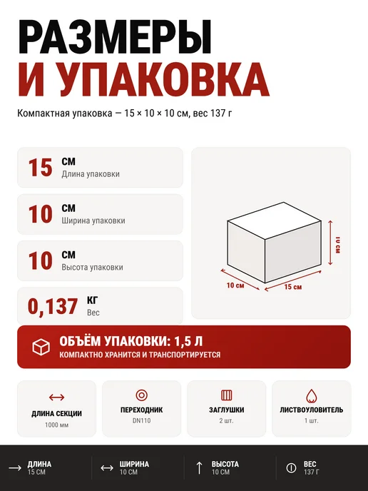 ГидроГрупп Комплект аксессуаров для водосточных лотков Top, черный, фото 5