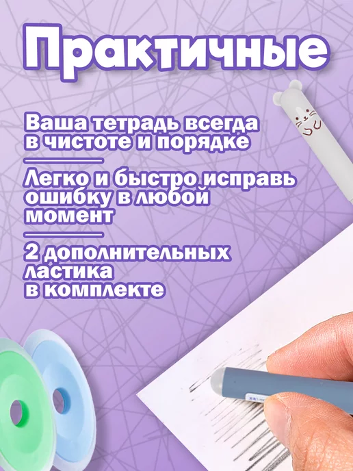 Все для школы Ручки пиши-стирай синие набор, синий, 26 шт, фото 3