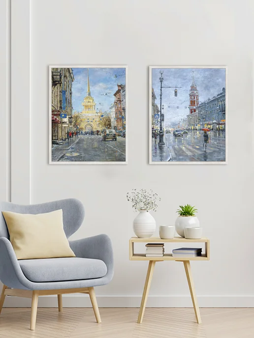 Графис Картина классическая "Невский проспект" 43x53 см, 43x53 см, фото 7