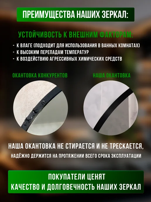 БРИДЖХОУМ Зеркало настенное интерьерное в ванную 50 см, 77x45 см, фото 6