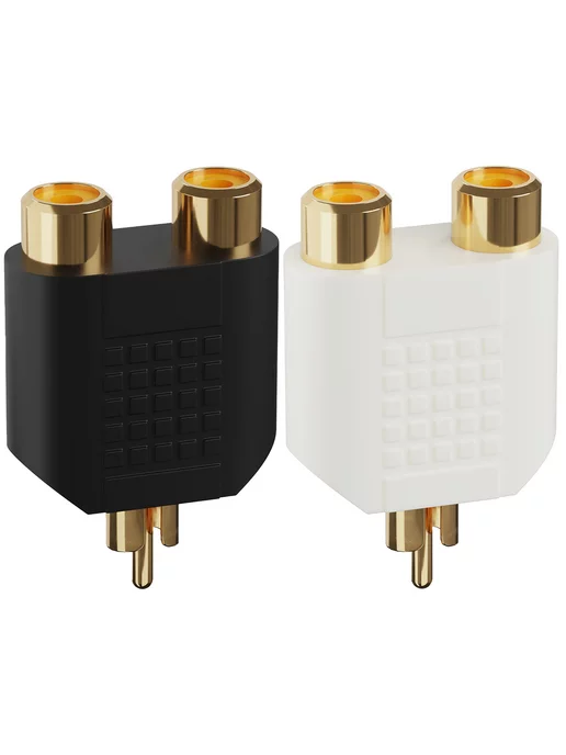 GSMIN Переходник разветвитель тюльпан RCA - 2xRCA, 2шт, 2 шт, фото 2
