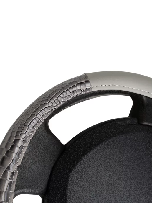 Оплеточки Оплетка на руль LADA Largus Cross CNG M(37-38см) кожа 84, серый, фото 5