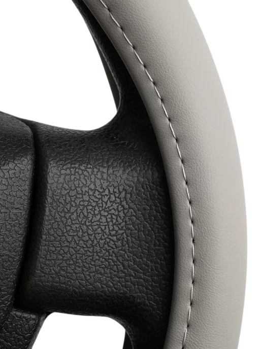 Оплеточки Оплетка на руль LADA Granta универсал SW M(37-38см) кожа 84, серый, фото 2