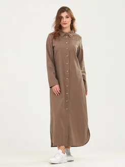 Платье-рубашка льняное длинное летнее Nin Fashion 209992389 купить за 2 786 ₽ в интернет-магазине Wildberries