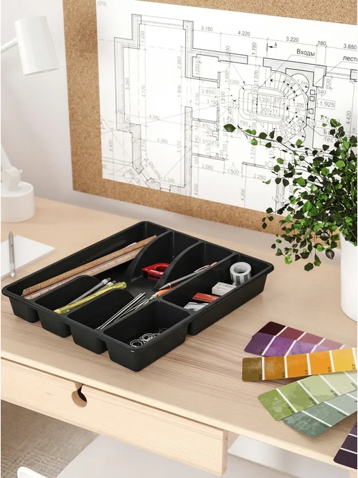 IKEA Органайзер лоток для приборов SMACKER 106.014.59, серый, фото 3