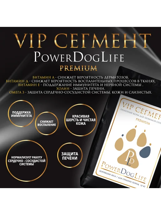 Сухой корм PowerDogLife Кг. Коррекция для собак, средние, 3 кг, фото 3