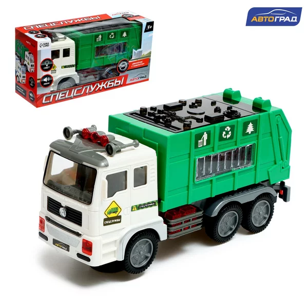 Машина "Мусоровоз", свет, звук, работает от батареек