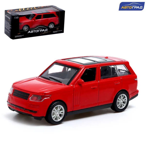 Машина металлическая "Джип", инерционная, цвет красный