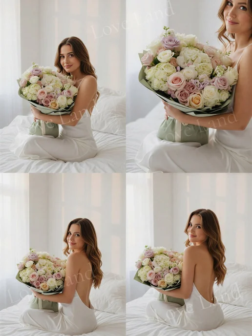LOVE LAND Упаковочная двухсторонняя пленка для цветов в листах 20 шт, 20 шт, фото 4