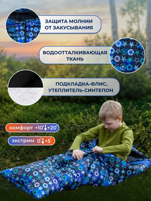 Святополье Спальный мешок для подростков, синий, фото 2