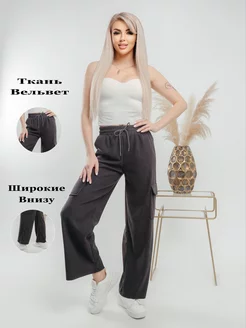 Брюки широкие спортивные из вельвета DANVY 210314076 купить за 765 ₽ в интернет-магазине Wildberries