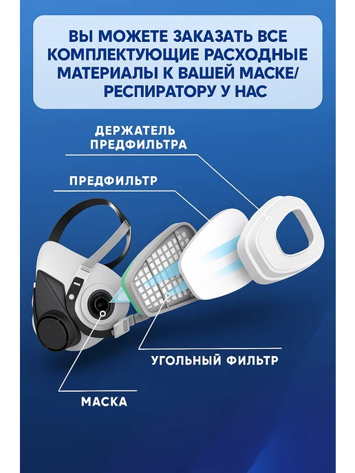 Угольный фильтр для респиратора 6001, вариант, фото 3