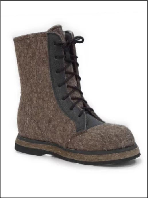 Winter Shoe Store Берцы зимние из натурального войлока, коричневый, фото 3
